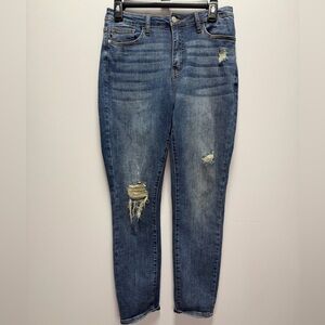 Judy Blue Distressed Relaxed Fit Denim Blue Jeans Size 28 | Casual + Comfy